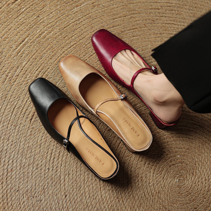 Sheryl™ | Refined Leather Walking Mules