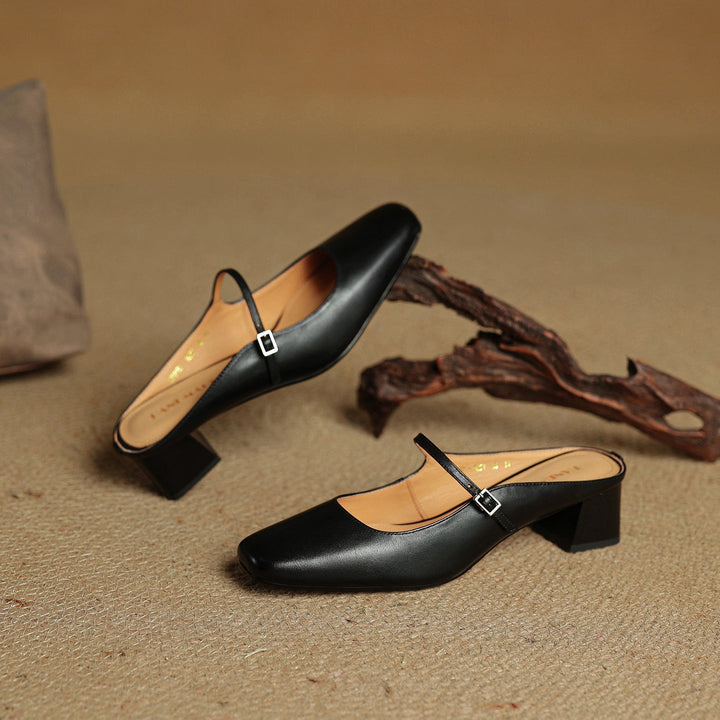 Sheryl™ | Refined Leather Walking Mules