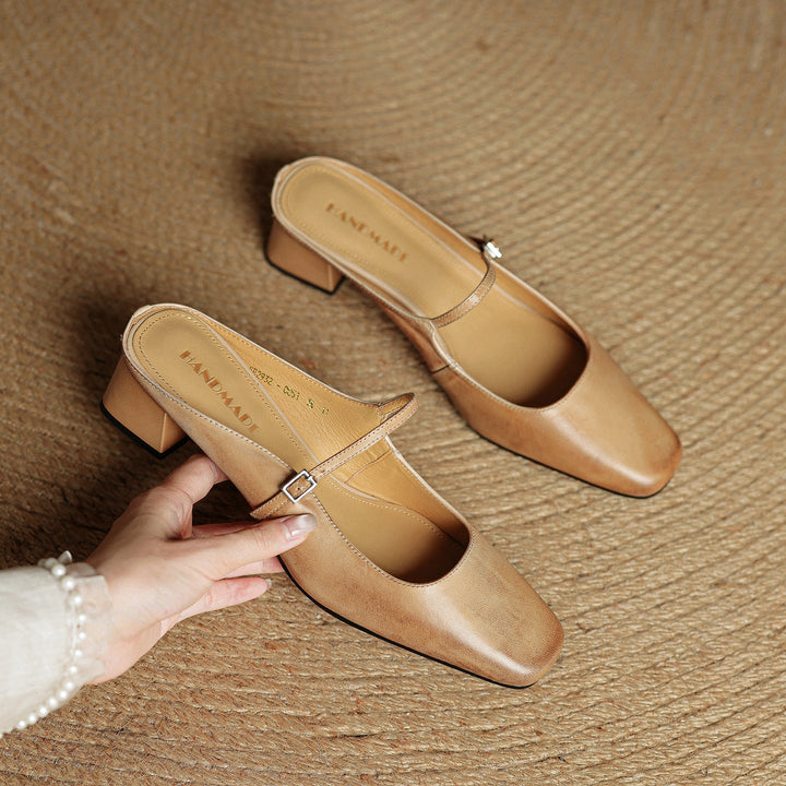 Sheryl™ | Refined Leather Walking Mules