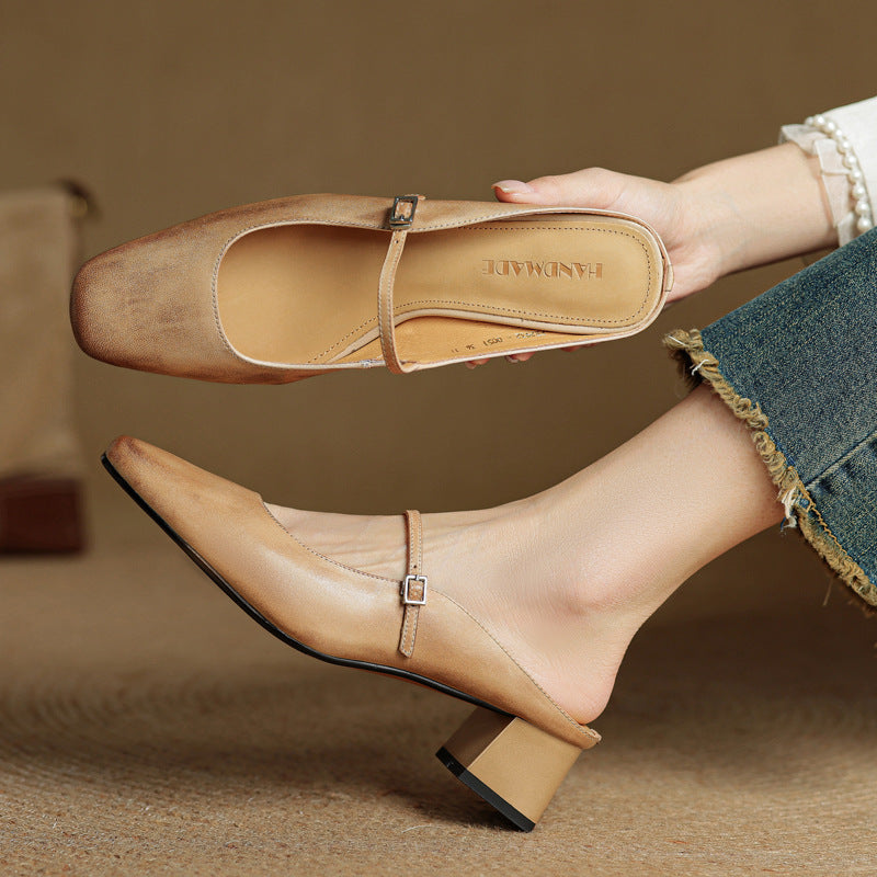Sheryl™ | Refined Leather Walking Mules
