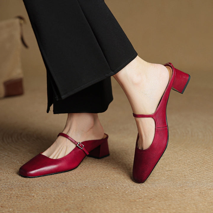 Sheryl™ | Refined Leather Walking Mules
