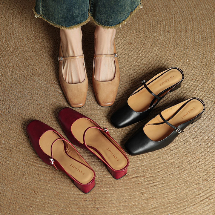 Sheryl™ | Refined Leather Walking Mules