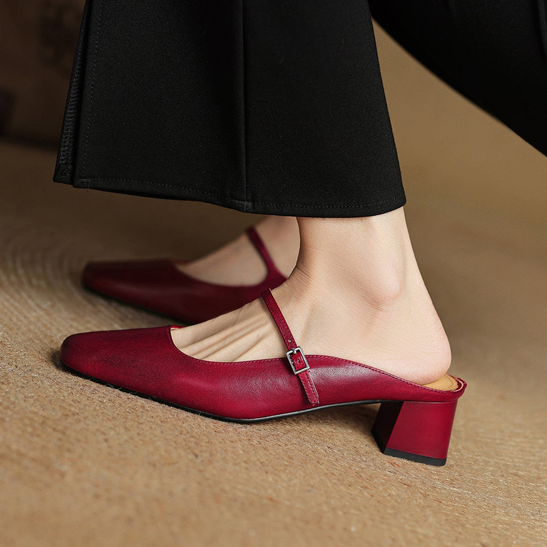 Sheryl™ | Refined Leather Walking Mules