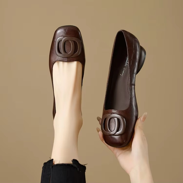 Linda™| Elegant Leather Comfort Flats