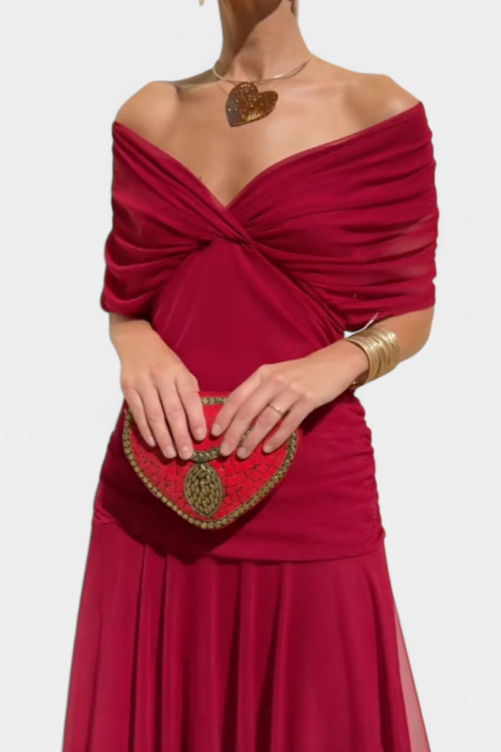 Genevieve™ | Long Floral Dress with V-Neck