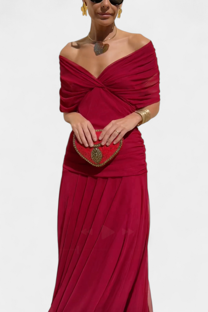 Genevieve™ | Long Floral Dress with V-Neck