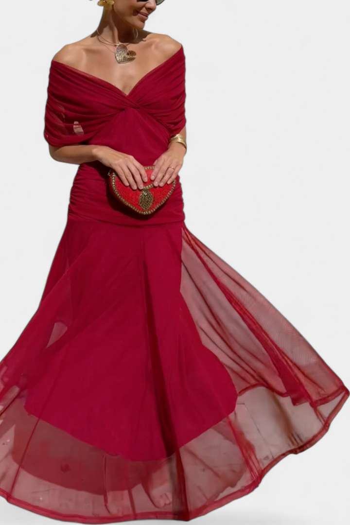 Genevieve™ | Long Floral Dress with V-Neck