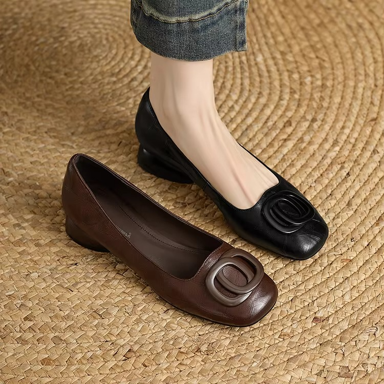 Linda™| Elegant Leather Comfort Flats