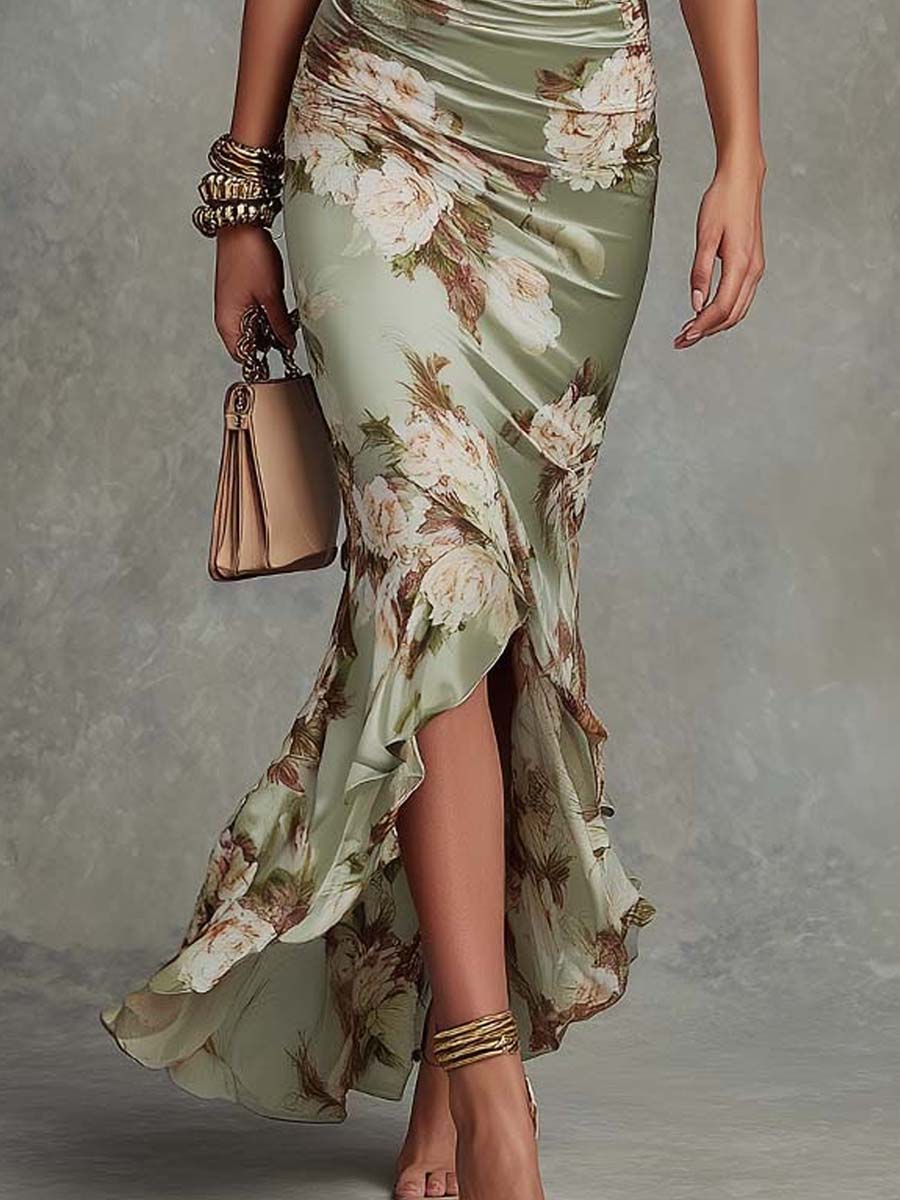 Anastasia™ | Flowing Asymmetric Satin Dress