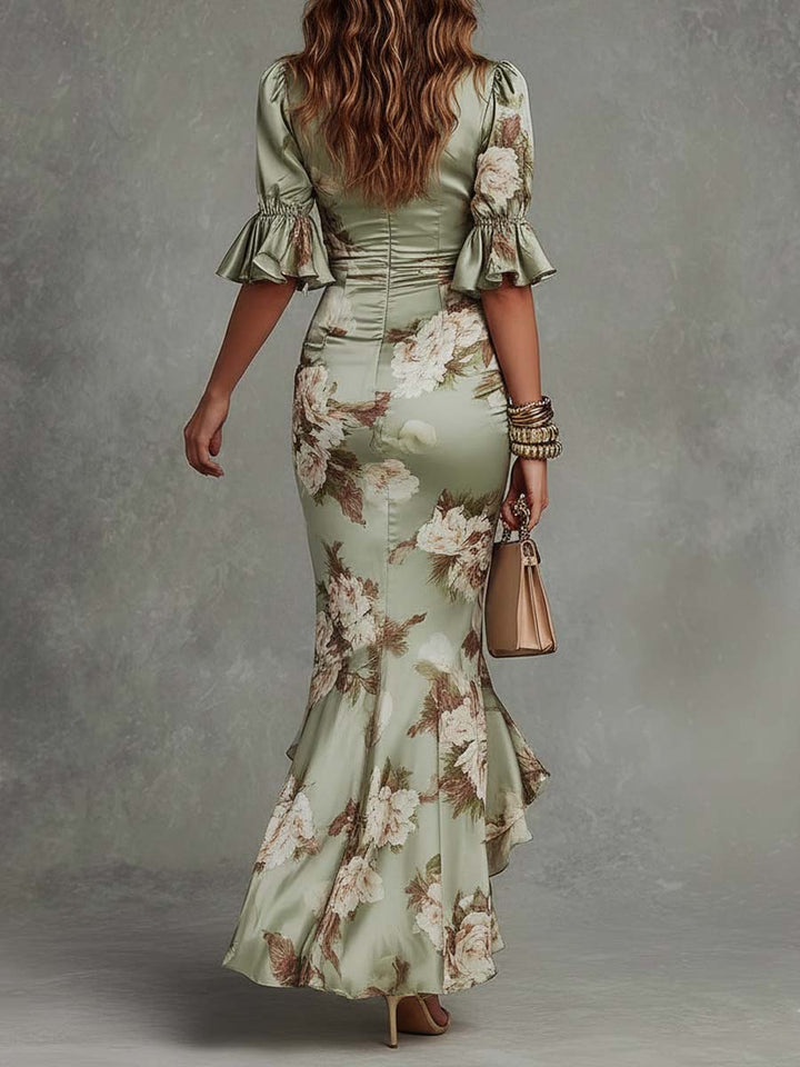 Anastasia™ | Flowing Asymmetric Satin Dress
