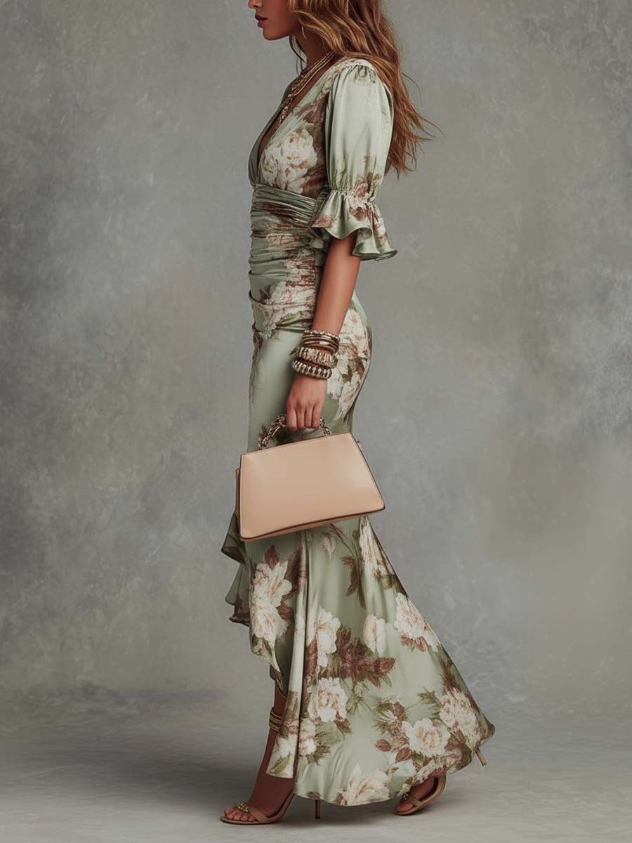 Anastasia™ | Flowing Asymmetric Satin Dress