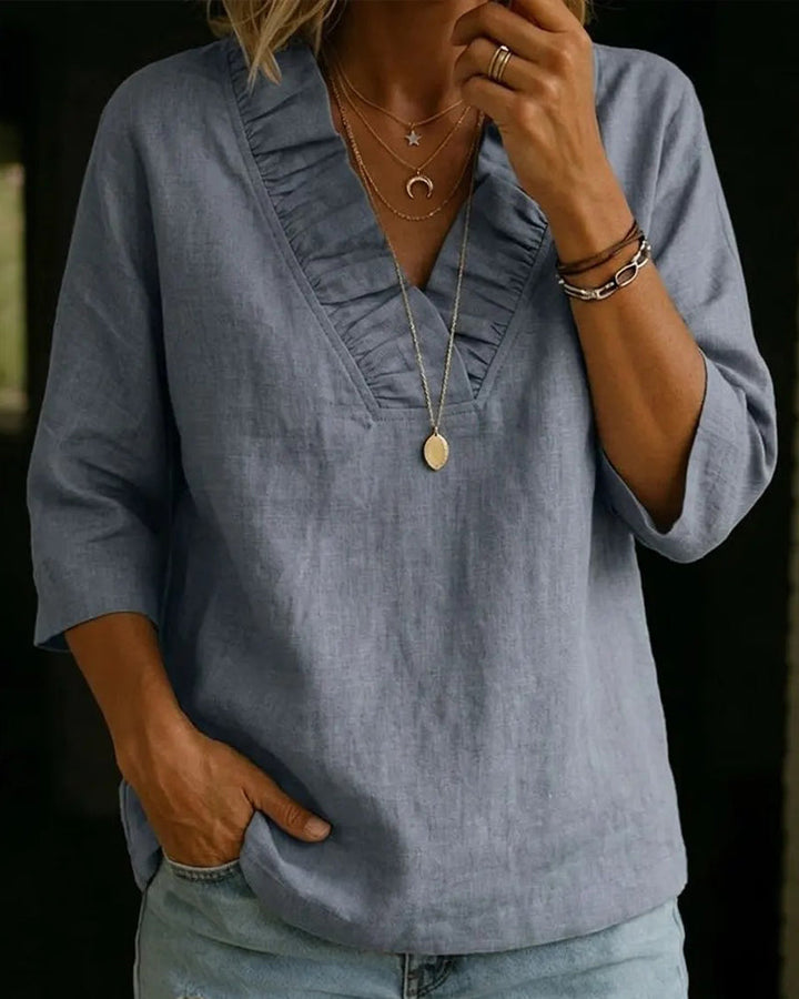 Delaney™ - V-neck Ruffle Blouse