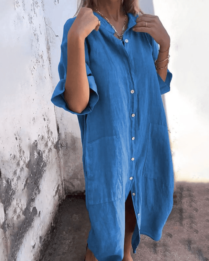 Willow™ Relaxed Linen Shirt Dress Breathable Comfortable Fit