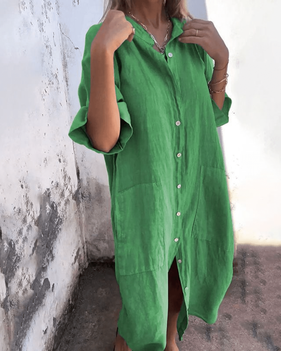 Willow™ Relaxed Linen Shirt Dress Breathable Comfortable Fit