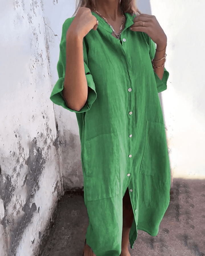 Willow™ Relaxed Linen Shirt Dress Breathable Comfortable Fit