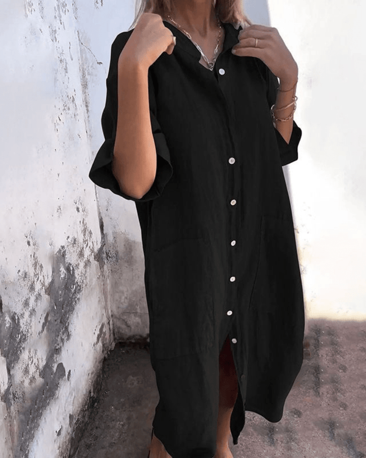 Willow™ Relaxed Linen Shirt Dress Breathable Comfortable Fit