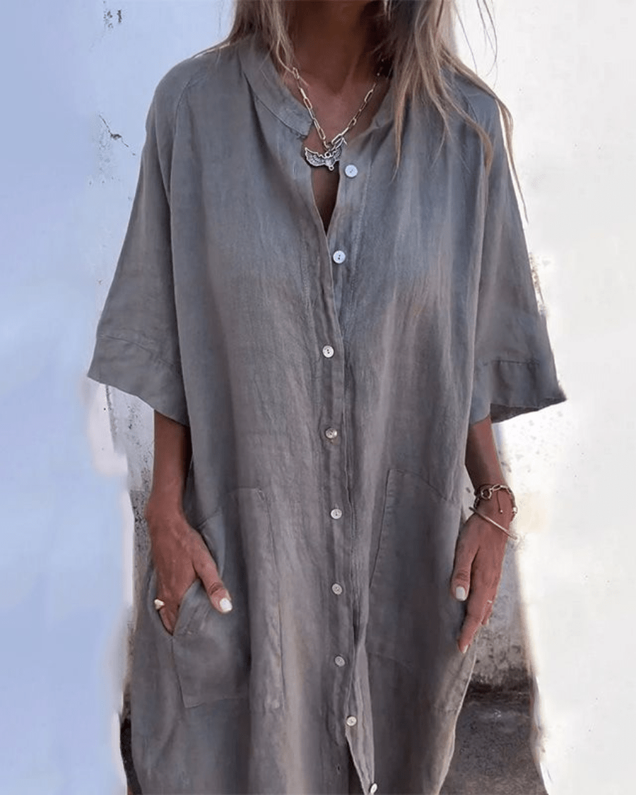Willow™ Relaxed Linen Shirt Dress Breathable Comfortable Fit