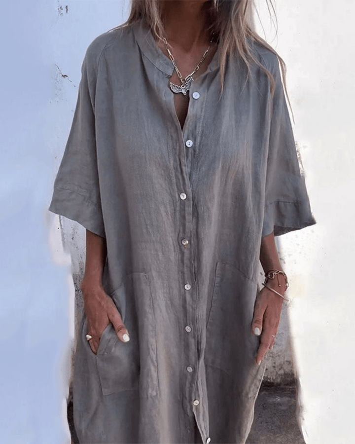 Willow™ Relaxed Linen Shirt Dress Breathable Comfortable Fit