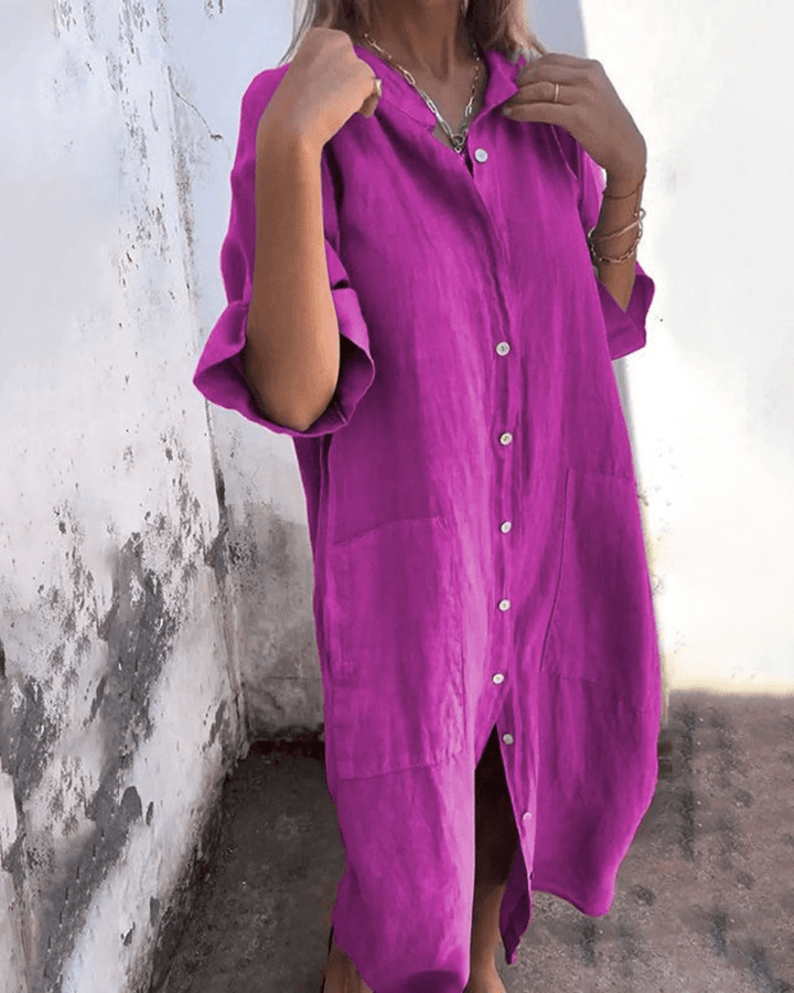 Willow™ Relaxed Linen Shirt Dress Breathable Comfortable Fit