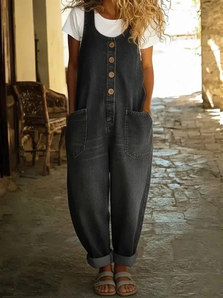 Vickie™ | Casual Button Denim Jumpsuit